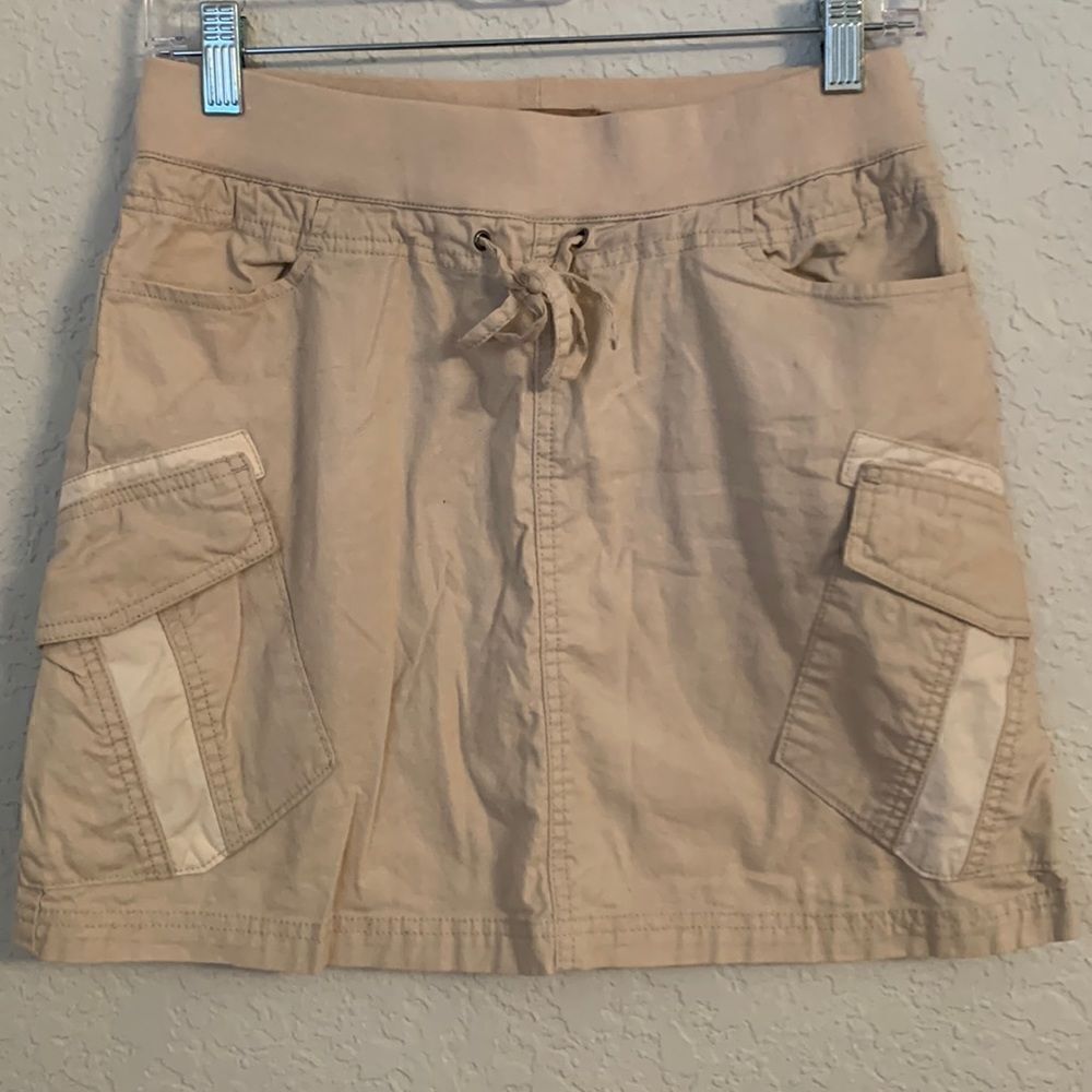 Prana Women’s Pullone With Drawstring Cargo Utility Mini Skirt Size Xs
